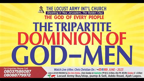 Rev Chris Christian The Tripartite Dominiom Of God Men Youtube