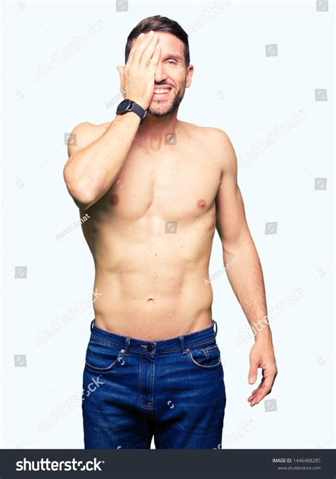 Handsome Shirtless Man Showing Nude Chest Stock Photo 1446488285 Shutterstock