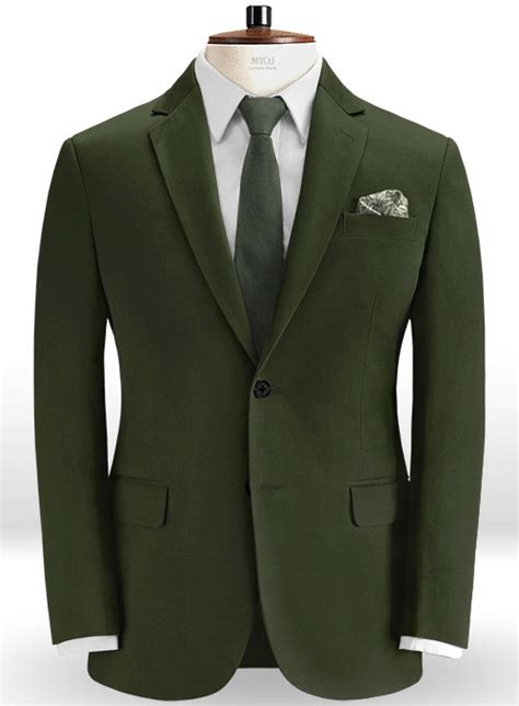 Dark Olive Green Chino Jacket Made To Measure Custom Jeans For Men