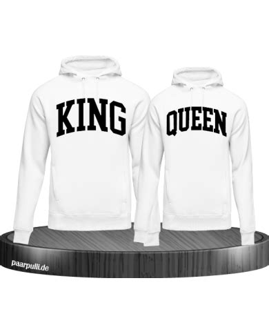 King und Queen Hoodies für Pärchen und Partner