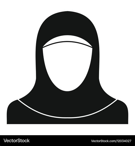 Muslim Women Wearing Hijab Icon Simple Style Vector Image