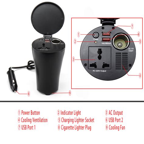 New Dc 12v To Ac 220v 300w Power Inverter Converter Car Charger