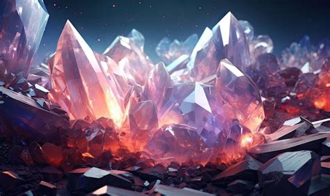 Светящиеся кристаллы излучают нежное свечение, создавая захватывающий ...