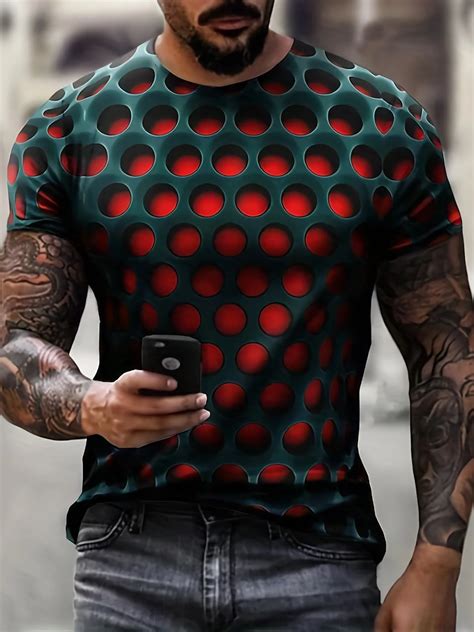 Sommer-M-nner-T-Shirts-optische-T-uschung-3D-Druck-Grafik-Rundhals-T ...