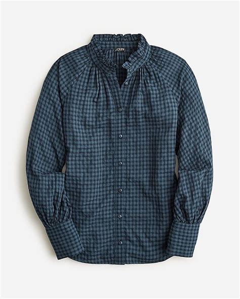 Ruffleneck Button Up Shirt In … Curated On Ltk