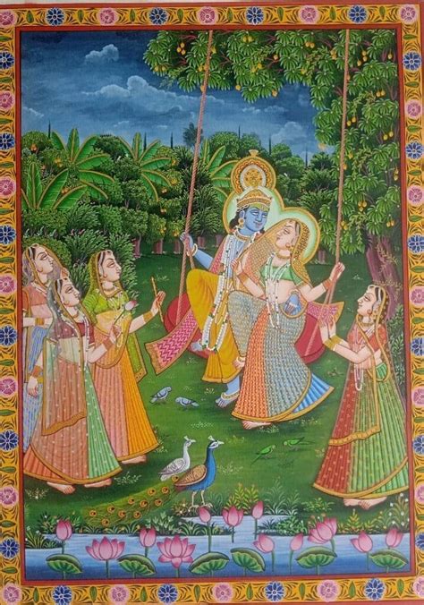 Radha Krishna 4 Pichwai Painting 18 X 24 International Indian