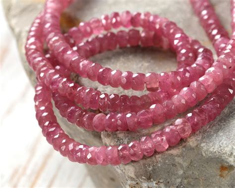 Pink Tourmaline Graduated Faceted Rondelle X X Mm