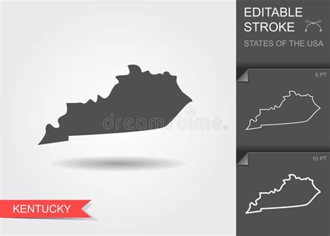 美国风格化地图 肯塔基州矢量图插图 向量例证 插画 包括有 亚特兰提斯 概念 例证 国家 国界的 243436972