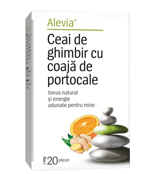 Ceai Cu Ghimbir Si Portocale 20 Plicuri Alevia Dr Max Farmacie