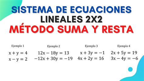 Sistema De Ecuaciones Lineales X M Todo De Suma Y Resta Todo Lo