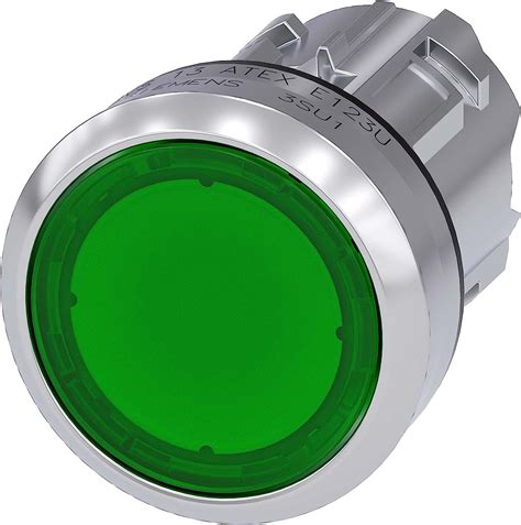 Siemens Sirius Pulsador Luminoso Verde Boton Rasante Inmovilizado