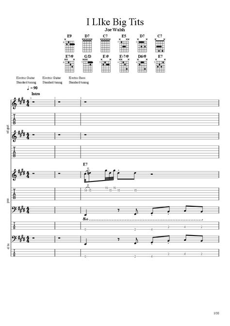 I LIKE BIG TITS JOE WALSH Tab Chords Dustin Dykes