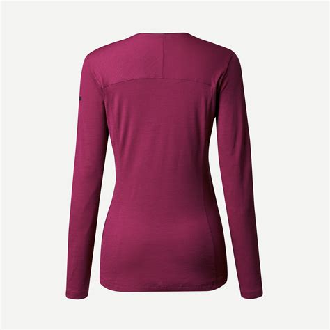 T shirt de randonnée en laine mérinos femme MT 500 Betterave