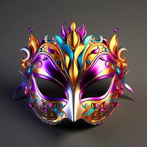 premium photo decorative party face mask  isolated background