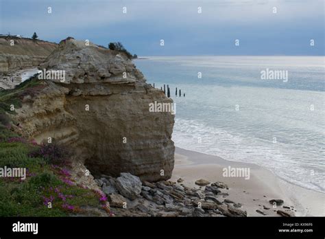 The Jetty Ruins At Port Willunga South Australia Peeking Out From