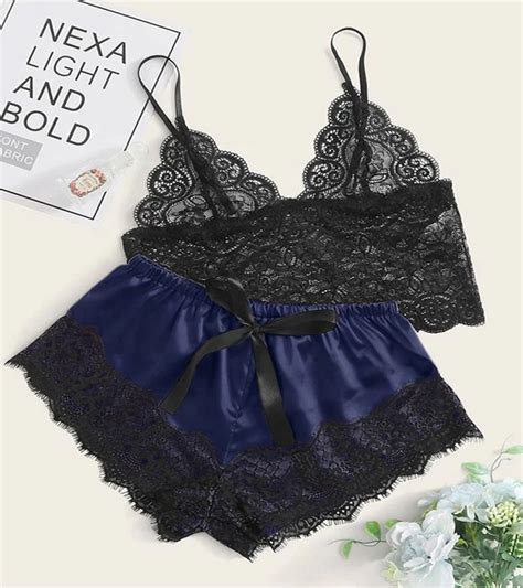 GM Custom Women Two Piece Sexy Lace Lingerie Babydoll Sleepwear Women Lingerie And Nightwear