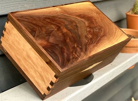 Gorgeous Handmade Keepsake Box With Figured Black Walnut Etsy