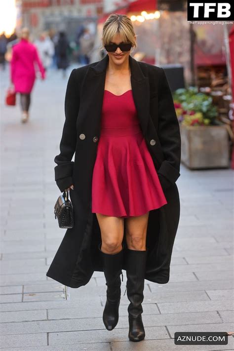 Ashley Roberts Sexy Appearance In Her Hot Red Dress At Heart Radio Show In London AZNude
