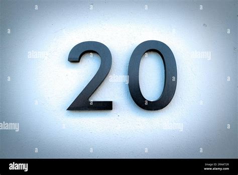 20, number twenty, black digits on white background Stock Photo - Alamy