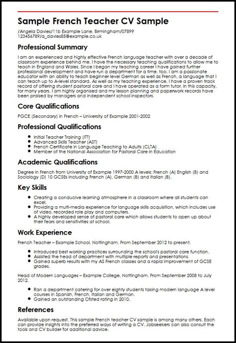 French Curriculum Vitae Laboite Cv Fr