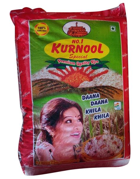 Kurnool Old Sona Masoori Raw Rice Packaging Type PP Bag Packaging