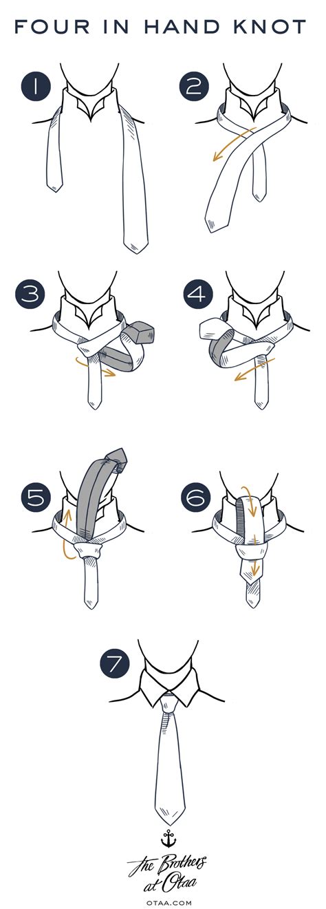 How To Tie A Four In Hand Knot Tie Knot Tutorial How To Tie A Tie Otaa