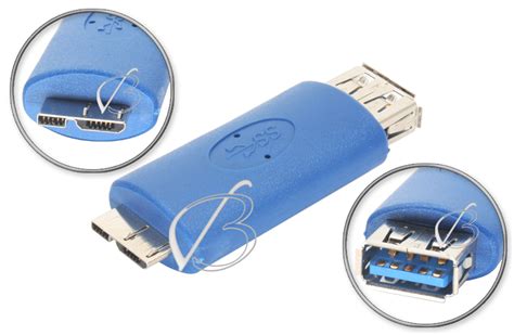 Переходник OTG, USB - micro-USB 3.0, адаптер, синий, для Samsung Galaxy ...