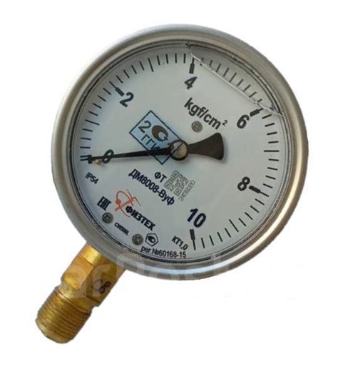 ДМ8008-ВУф манометр глицериновый радиальный 0-10kgf/cm2 d-63mm M12*1,5 ...