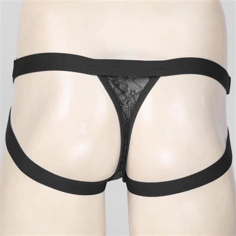 Yizyif Homme Sissy String Ouvert Fesse Sexy Tanga Dentelle Slip Gay Culotte Transparente
