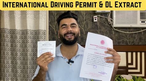 International Driving Permit DL Extract DL Abstract From India