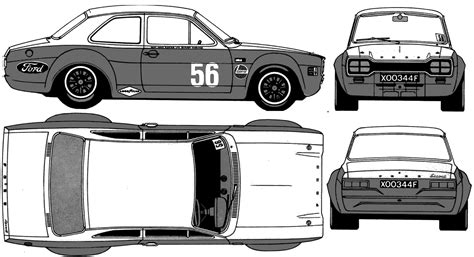 Blueprint Ford Escort Mk1 Ford Escort Old Mini Cooper Car Ford Suv