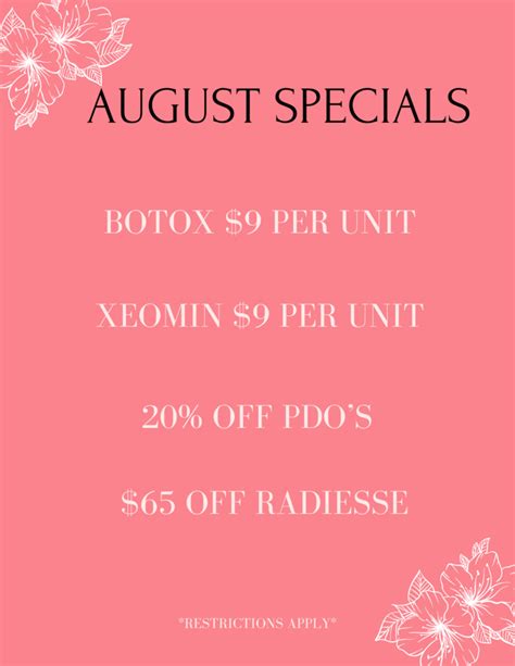 Monthly Treatment Specials Facial Artistry And Aesthetics Tucson