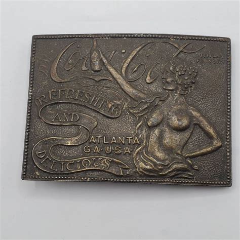 Vintage Coca Cola Nude Woman Belt Buckle Tiffany Foundry Made Etsy