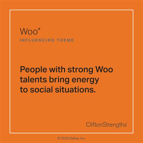 Woo Definition | Gallup strengths finder, Strengths finder, Gallup