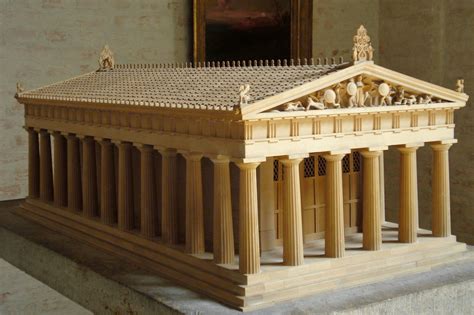 ARCHAIC TEMPLES; restored model of Aphaia temple, Aegina, Greece ...