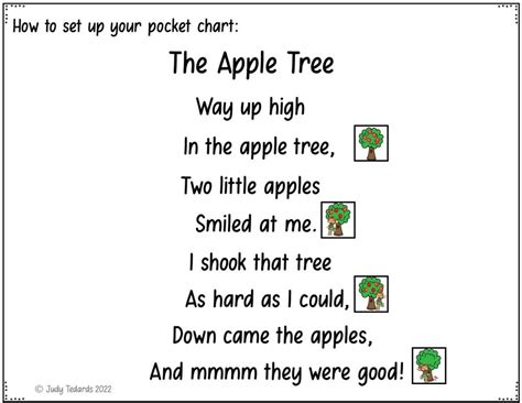 The Apple Tree Pocket Chart Poem And Graphing Activity Made By Teachers