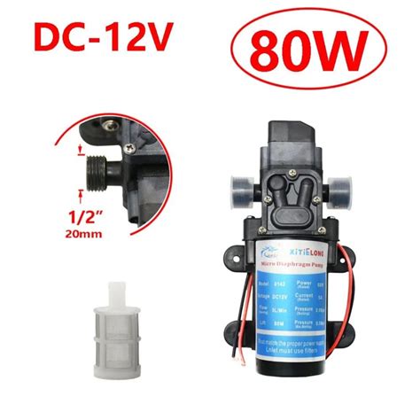 Мембранный насос диафрагменный насос с реле давления, 12 Вольт, 60 Ватт ...