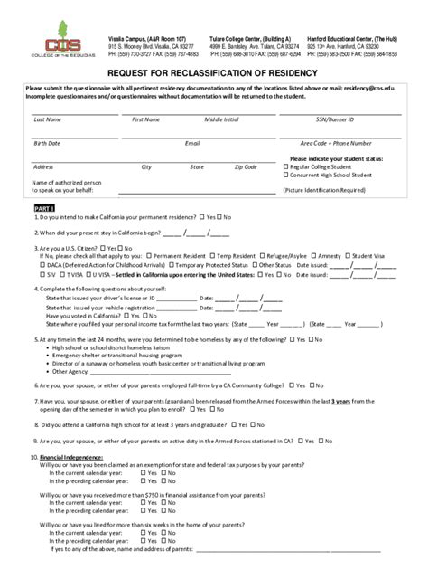 Fillable Online RESIDENCY RECLASSIFICATION AFFIDAVIT FOR MILITARY Fax