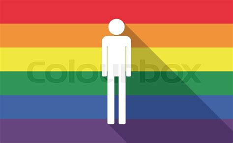 Long Shadow Gay Pride Flag With A Male Pictogram Stock Vector Colourbox