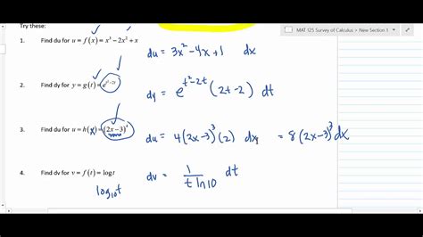 Mat 1400 125 Survey Of Calculus Section 5 2 Part 1 Integration By