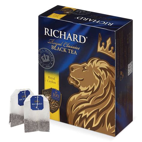 Чай RICHARD (Ричард) Royal Ceylon, черный, 100 пакетиков по 2 г ...