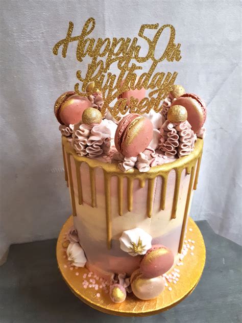 Th Birthday Gold Drip Cake