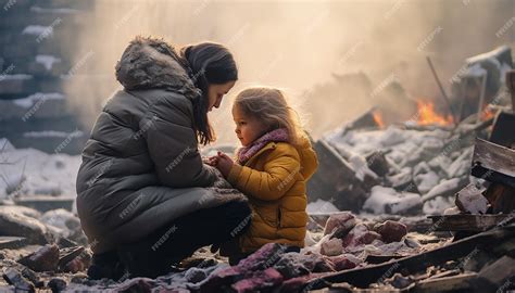 Premium Ai Image Close Up Of A Fiveyearold Ukrainian Daughter And 30