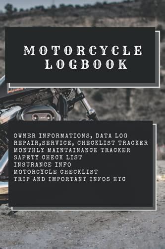 Motorcycle Logbook Motorcyclist Servicerepairchecklisttrip