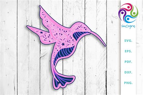 3d Multi Layer Hummingbird Svg Cut File Crella