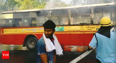 Narrow Escape For 25 Passengers After Bus Catches Fire In Nagpur