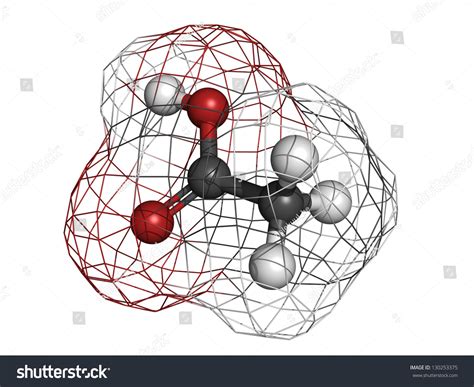 Acetic Acid Hoac Molecule Chemical Structure Stock Illustration