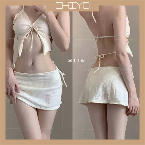 Set Bộ Bikini Đi Biển 3 Món CHIYO SG Phong Cách Mùa Hè Năng Động S116 Shopee Việt Nam