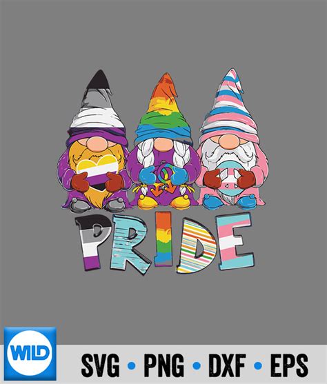 Gay Lesbian Pride Svg Gay Lesbian Pride Rainbow Flag Lgbt Gnomes Happy Pride Month Svg Wildsvg