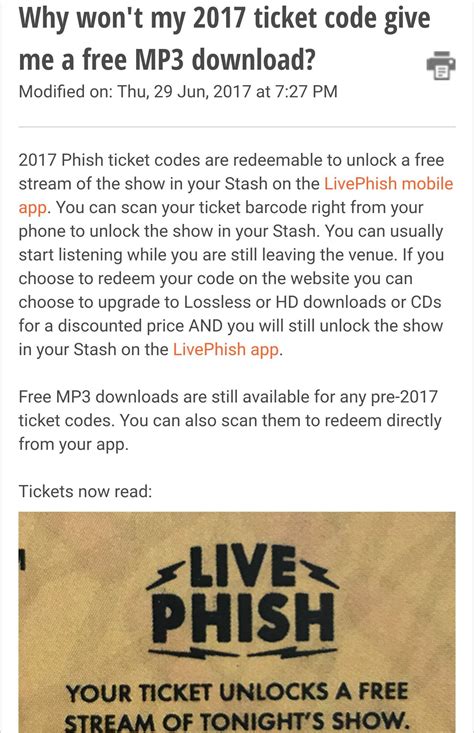 Disappointing news from live phish : phish